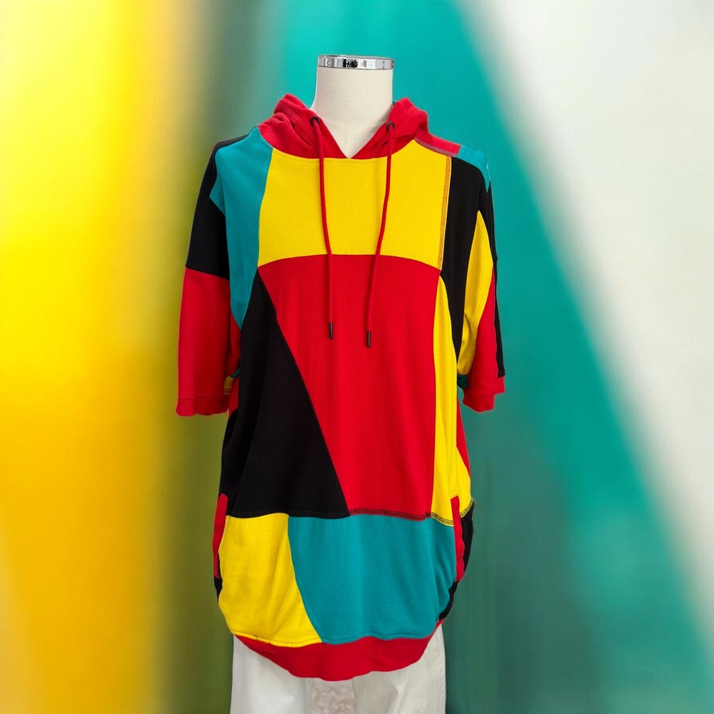 Decibel Colorblock Hoodie Streetwear Y2K Oversized Graphic  Pullover‎ Mens XXL